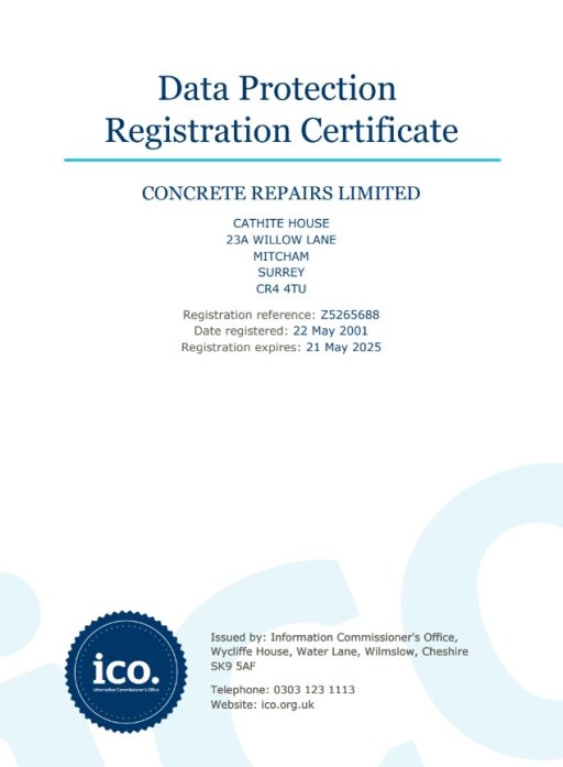 Data Protection Registration Certificate CRL