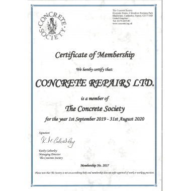 Concrete Society Membership Certificate